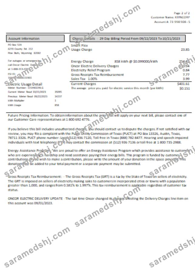 Wyoming High West Energy utility business bill, page 2, SCR